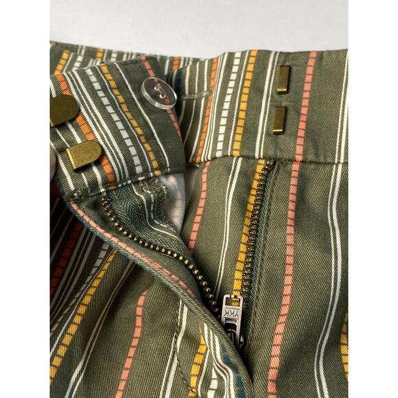 Loft Factory Green Striped 4-inch Shorts Women's Size 4 - Picture 5 of 9